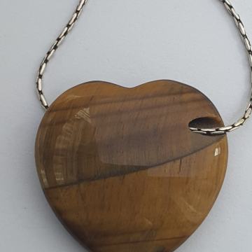 Ogrlica srebro i privjesak tigrovo oko veliki