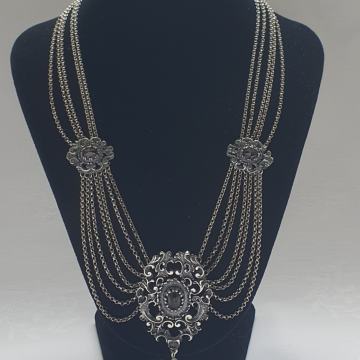 Ogrlica srebro secesija njemacka  1880-1900. 19st.
