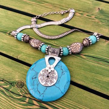 Ogrlica s tirkiznim i srebrnim