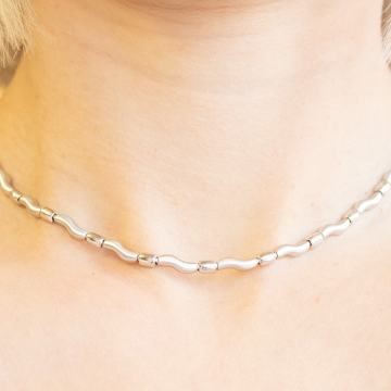 ZLATNA OGRLICA VALOVITIH SEGMENATA 14K (585) 12,34g NOVO • GOLD SHOP •