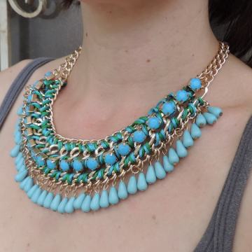 Plava statement ogrlica