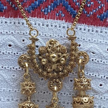 PRIVJESAK LANAC / OGRLICA FILIGRAN BUKOVICA 1820.god Pozlaćeno srebro