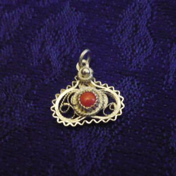 PRIVJESAK SREBRO FILIGRAN sa koraljem