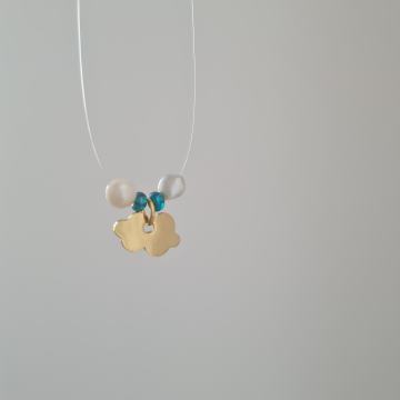 Ručni rad invisible ogrlica ~ pozlaćeni čelik i biseri