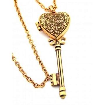 Ogrlica s MEDALJONOM oblika KLJUČA/SRCA (vrlo osebujna) NOVA!