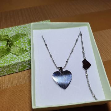 Set kirurški čelik lančić i narukvica srce