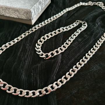 Set lančić i narukvica kirurški čelik kubanski vez 9 mm