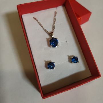 Srebrni set nakita ( plavi okrugli )