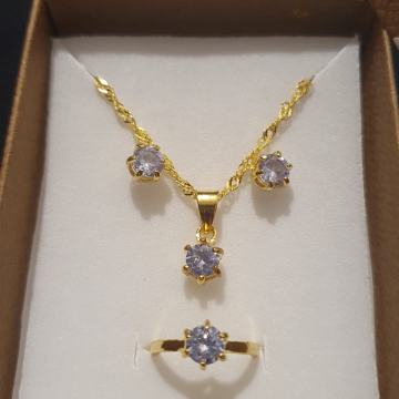 Set ženski lančić, naušnice i prsten