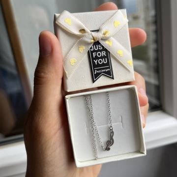 Srebrna ogrlica violinski ključ, 925, nova