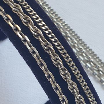 SREBRNI LANAC ART DEKO 3 u 1  SREBRO 835 Ag 81 cm !!