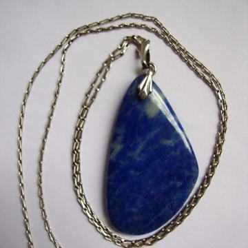 Srebrni lanac i privjesak LAPIS LAZULI 925 srebro