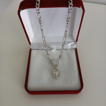 NOVO - SREBRNI LANČIĆ + SREBRNI PRIVJESAK MAJKA BOŽJA SREBRO 925