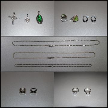 Srebrni nakit (925) - lančići/privjesci/naušnice/prstenje