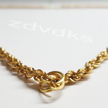 STARA ZLATNA OGRLICA (LANČIĆ), ZLATO 14 KARATNO, ČISTOĆE *585, VINTAGE