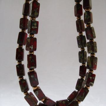 Vintage ogrlica 60-70.te - lanac ukrasno kamenje 02