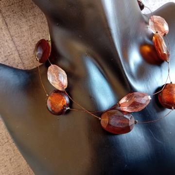 Vintage ogrlica + lot drvenih narukvica