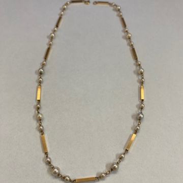 Zlatna biserna ogrlica zlato 18kt (750) pravi biseri