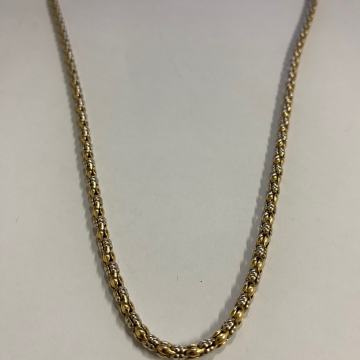 Zlatna ogrlica od 14 karatnog zlata (585) kombinacija bijelo i žuto zl