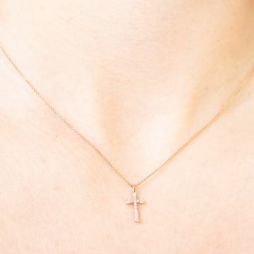 ZLATNA OGRLICA, PRIVJESAK KRIŽIĆ 18K (750) 1,72g NOVO • GOLD SHOP •