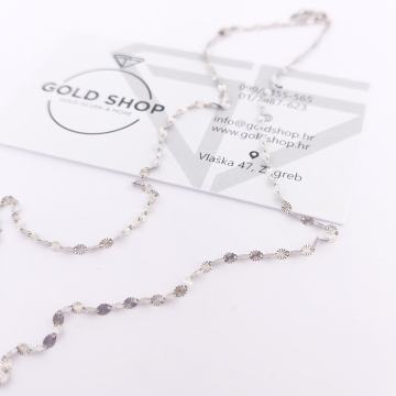 ZLATNA TANKA OGRLICA OD LISTIĆA 14K (585) 1,41g NOVO • GOLD SHOP •