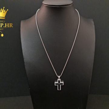 ZLATNI LANČIĆ S PRIVJESKOM I DIJAMANTOM 0.015CT 18,35G 18K / R1, RATE!