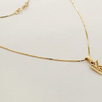 ZLATNI LANČIĆ SA PRIVJESKOM SLOVO "K" 14K 2.03G **DO 24 RATE** R1!