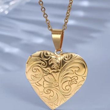 ZLATNO SRCE OGRLICA MEDALJON ZA SLIKU - NOVO