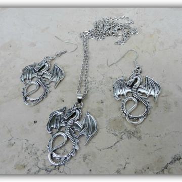 Zmaj - komplet ogrlica i naušnice