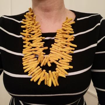 Unikat žuta ogrlica ručni rad