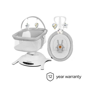 Lionelo električna ljuljačka Bella 360 + kolijevka, Grey Concrete