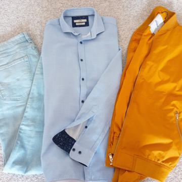 Jakna, traperice, košulja