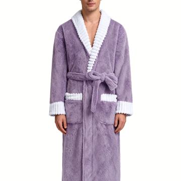 Muški debeli flanelski dugi ogrtač, udobna odjeća za opuštanje