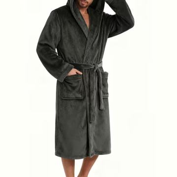 Muški zadebljani flanelski ogrtač - Teški zimski ogrtač s kopčanjem