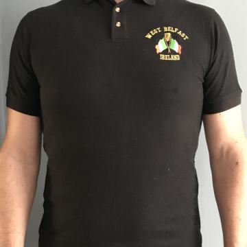 crna polo majica s natpisom West Belfast Ireland | M veličina, očuvana