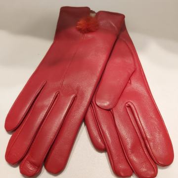 Crvene ženske kožne rukavice