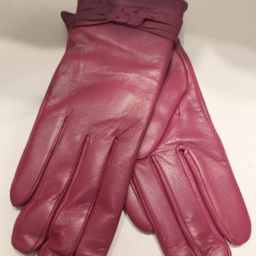 Fuchsia ženske kožne rukavice