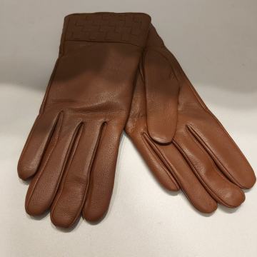 Ženske kožne rukavice konjak boje