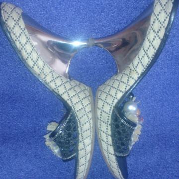 OTVORENE NATIKAČE 38,5 PLATFORMA SKUPTURAL PETA WEDGE ROSSO ROSA