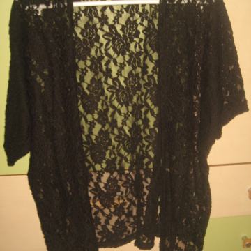 AMISU CRNI ČIPKASTI KARDIGAN  M-L