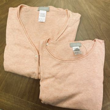Set kardigan+top vel M pamuk i kašm boja breskve NOVO Italy