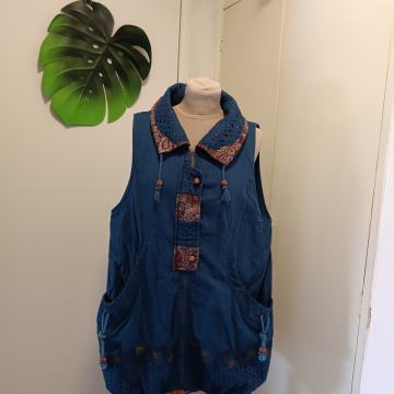 PLAVI NEOBIČNI PRSLUK XL/XXL