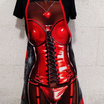 Šaljiva sexy ženska pregača 15 LATEX GIRL _ _