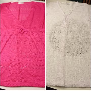 HALJINA ZA PLAŽU ROZA I BIJELA - ONE SIZE - NOVO