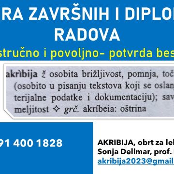 Lektura završnih i diplomskih radova – brzo, stručno i povoljno!
