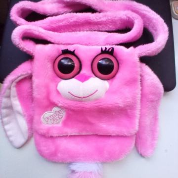 Dječja roza torba za cure s očima i repom