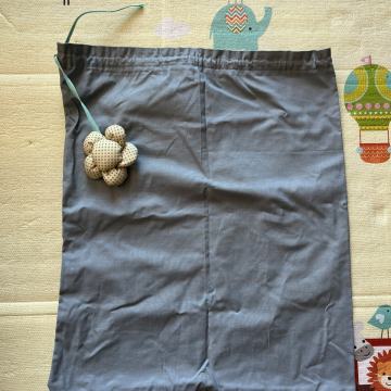 Pamučna plava vreća / torba za odjeću ili obuću sa cvijetom