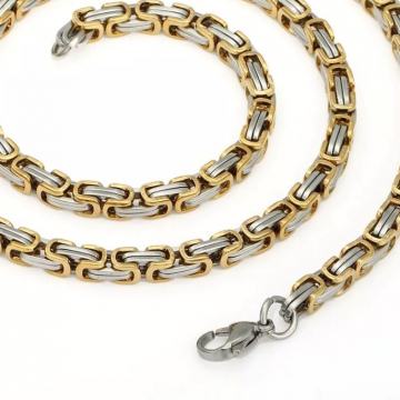 Kraljevski vez lančić zlatno/sivi 6mm -55cm