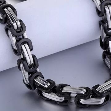 Lanac muški 6mm - cm crno sivi