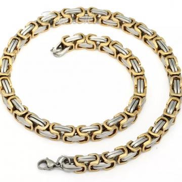 ｡◕‿◕｡Lančić sivo/zlatni kraljevski vez 5mm -55cm｡◕‿◕｡